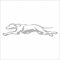 INDIGOS UG Aufkleber - Autoaufkleber - JDM - Die Cut - Greyhound Running Dog Decal Laptop Window Sticker - Silber - 149mmx35mm