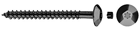 Celo 9N740Tic - Tornillo Rosca Tirafondo Inviolable Tic Cabeza Ancha Impronta Tx Diámetro 7X40 Mm, Color Negro, 100 Unidades
