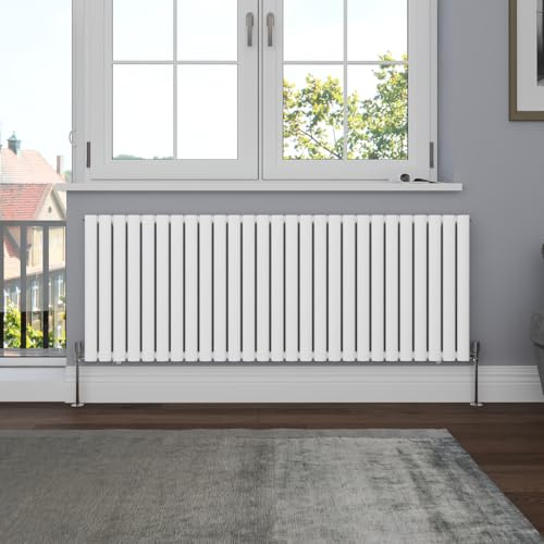 NRG 600x1593 Oval Column Radiator Central Heating Single Panel Gloss White | High Heat Output, Radiator Wall Mounted, Central Heating Rad, Modern Radiator, for Living Room, Kitchen, Home, Bedroom