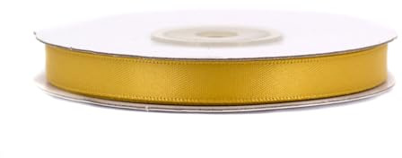 Doppelseitiges Satinband 10mm x 20m Rolle - FARBAUSWAHL in 6/10/25/38mm - farbecht & waschbar - Schleifenband für Hochzeit - Geschenkband zum Verpacken Dekorieren Basteln - Gold 687