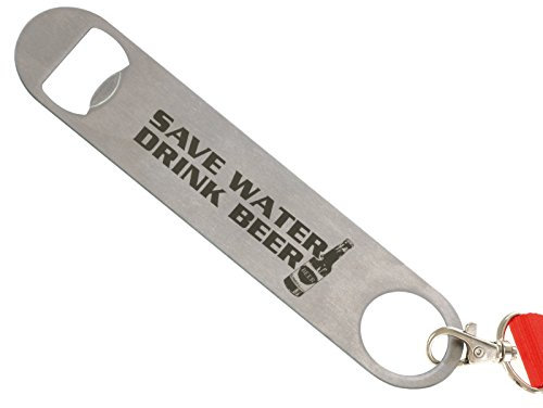 Flaschenöffner XXL Safe the water drink beer Schlüsselanhänger Edelstahl 17cm Bieröffner