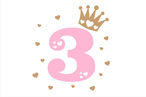 Bügelbild Aufbügler Geburtstag Zahl Name mit Krone Name Herzen Heart in Flex, Glitzer, Flock, Effekt in Wunschgröße