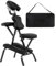 COSTWAY Chaise de Massage Professionnel Portable Solide et Légère Chaise de Spa Pliable Ergonomique,Idéal pour Tatouage,Hauteur Réglable 110-120 CM avec Sac de Transport (Noir)