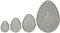 Rayher Stanzschablonen-Set Ostereier, 4 Schablonen, 1,1 - 4,5 cm, für Papiergestaltung, Kartengestaltung, Scrapbooking und vieles mehr, Prägeschablone, Stahl, 50156000, Farblos