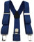 TigerTie Unisex Hosenträger in Y-Form mit 3 extra starken Clips - Farbe in blau dunkelblau gemustert - hochwertige Verarbeitung - Breite 35 mm