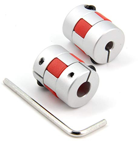 Zeberoxyz Lot de 2 raccords de 5mm à 8mm en aluminium prune pour arbre flexible de diamètre20mm longueur25mm 5x8mm de connecteur de moteur flexible pour CNC machine et servomoteur pas à pas(5x8mm)