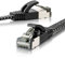 SEBSON Ethernet LAN Kabel 5m - CAT 7 Netzwerkkabel 10 Gbit/s, S-FTP Patchkabel RJ45 Baumwollmantel flach - Router, PC, TV, NAS, Spielekonsolen