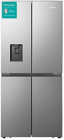 Hisense RQ560N4WCF Freestanding American Fridge Freezer Cross Door, No Frost, 454 liters, Stainless Steel - F Rated, Noise level: 41 decibels