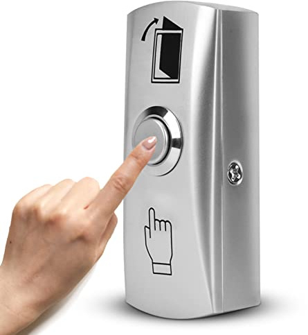 80x25x32mm / 3.15x0.98x1.26inch Touch Door Switch, 3A 36V Door Push Release Button, NO/NC/COM Exit Button Door Push Release Switch for Home Garage Door Access Control System