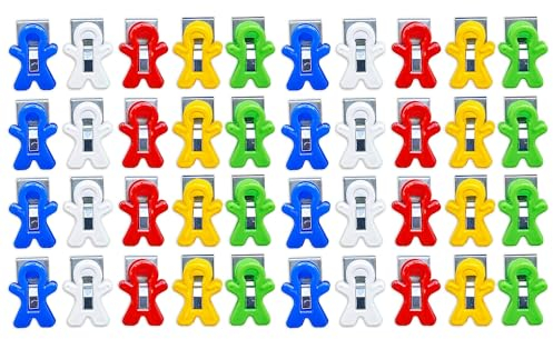 Magnet Man Magnetic Clip, Assorted Colors, 40-Piece Bucket