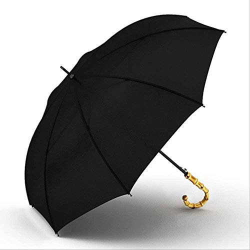 Parapluie Grand Bambou Parapluie Pluie 8k Coupe-Vent Semi-Automatique Parapluie à Long Manche Hommes Et Femmes-Parapluie Noir Coupe-Vent Beau Poids Léger Plus Résistant À La Déchirure