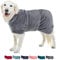 Lucky Paws® Hundebademantel - doppellagiger Bademantel Hund - schneller trocken in Minuten, absorbierendes Hundehandtuch & weicher Hunde Bademantel in 1 - Luxus Hundehandtuch Bademantel (M, Grau)