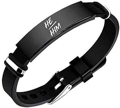 KBNSUIAN Elegant Schwarz He Him Er Ihn Pronomen Armband LGBT Geschlecht Fluid Gay Lesbisch Bisexuell Pansexuelle Trans Asexuell Nicht Binary Pride Übergangs Schmuck