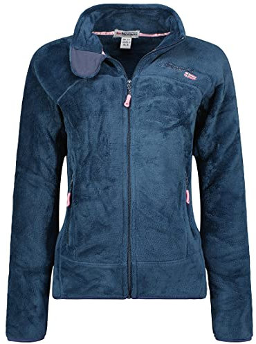 Geographical Norway Upaline Lady - Fleece Fine Frauen Warm Fermetur Zip - Jacke Herbst Winter Frühling Warm Frauen - Long Sleeve Pullover Pelz Weich Komfort Outdoor, GN-001, XXL, Blau - navy/pink