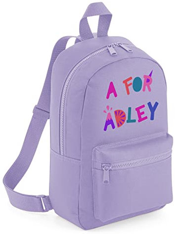WillowGifts Bunter Alphabet-Rucksack, lustige leuchtende Buchstaben, Online-Youtuber, Kinder, Adley, Mädchen, Internet, Lernvideos, Spiele, Rucksack, Schultasche, Geschenk (Lavendel, klein)