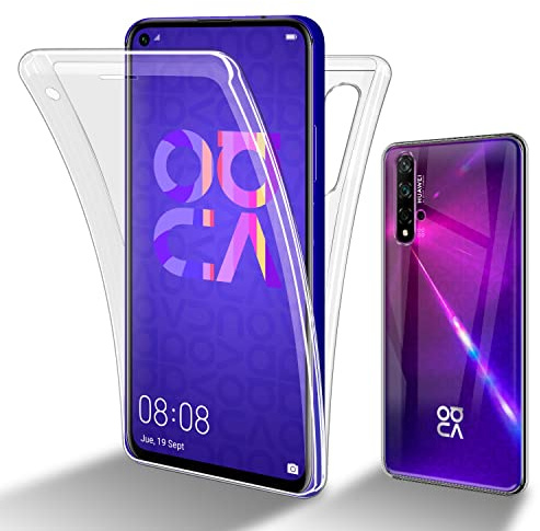 Cadorabo Hülle kompatibel mit Honor 20 / 20S / Huawei NOVA 5T in TRANSPARENT - 360° Full Body Schutzhülle - Front- und Rückenschutz, Rundumschutz mit Displayschutz