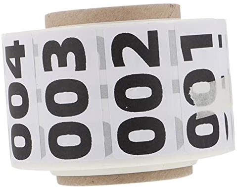 VILLFUL Nummerierte Aufkleber 40x20mm Selbstklebende Inventaretiketten Reißfest Und Langlebig Für Lagerverwaltung Und Versand