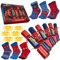 Disney Stitch Christmas Crackers Set of 6 with Socks Inside One Size Crew Socks Minnie Mouse Women Teenagers Kids Gifts (Red Spiderman - Kid)