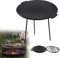 JOIEYOU Grillplatte für Gasgrills Ø45cm Camping BBQ Grillplatten aus Gusseisen Grillmatte Tragbare Grillpfanne Dutch Oven Plancha Gussplatte für Holzkohlegrill mit 3 Beinen und Aufbewahrungstasche