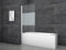 Marwell Badewannenfaltwand White Glow 80X140cm Einflügelig aus 6mm Sicherheitsglas mit Aluminiumprofil Aufsatz für Badewanne