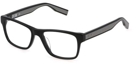 FILA Quadratisch Edelstahl Brillen in Schwarz Glänzend für Herren, Brille mit Sehstärke, optional mit Sonnenbrillen tönung oder Blaulichtfilter (Modell VFI539)