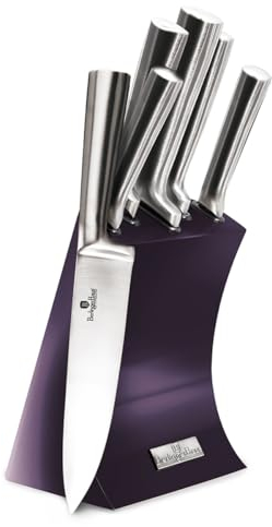 Berlingerhaus-Messer in Stand 6 PCs Edelstahl Royal Purple Metallic Line BH-2671
