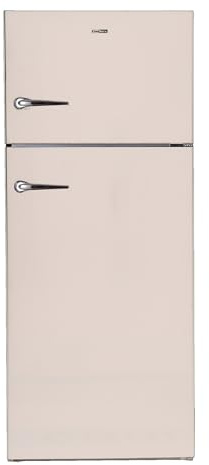 Conserv 30in RETRO Refrigerator 18cf Top Mount FACTORY INSTALLED ICE MAKER 110V Handle (Cream)