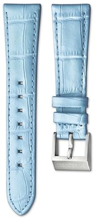 Swarovski Uhrenband 5130899 O_ Class Leder blau mit Croco Muster