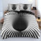 DXHOME Geometrisch Bettwäsche 135x200 4teilig Schwarz Weiß Microfaser 4 Teilig Wendebettwäsche Einzelbett Luxus Modern Bettbezüge mit Reißverschluss und 2 Kissenbezüge 80 × 80 cm