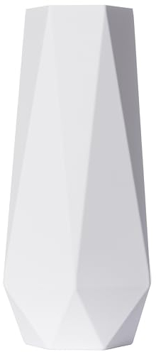 3D Vase Dekovase Bao XL 38cm Bodenvase Deko Vase Pampasgras Trockenblumen (Weiß)