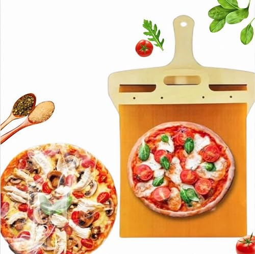 CZHZY Sliding Pizza Peel, Magic Non-Stick Pizza Transfer Slider with Handle, Super Smart Pizza Spatula Paddle, A Good Pizza Oven Accessory, Large