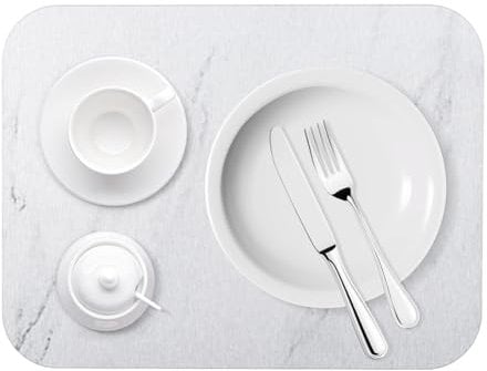 QLoztyse Tapis Vaisselle Absorbant - Tapis Égouttoir à Vaisselle de Cuisine en Pierre de Diatomite, Tapis de Séchage Rapide Porte-Vaisselle Plan de Travail en Marbre, 30x40 CM