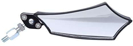 2 Stück Motorradspiegel aus Aluminiumlegierung mit Großem Glas, Schwarz