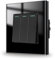 JIMEIDA - Interruptor de luz negro empotrable, 3-en-1, con interruptor de cristal, basculante y de pared, 86x86 mm, 10 A, 250 V