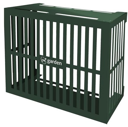 CM GARDEN - Cubre Aire Acondicionado Exterior, Protector Aire Acondicionado Rayas Vertical, Cubierta Aire Exterior, Fácil Montaje e Instalación, Muy estable, Color Verde (S)