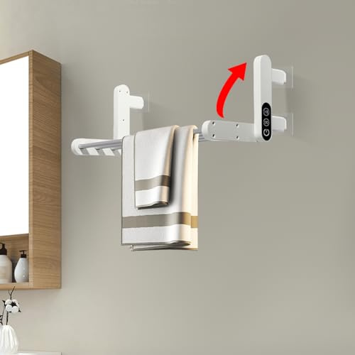 Elektrischer Handtuchwärmer, Handtuchhalter, Handtuchheizkörper Handtuchtrockner, IP55, 55°C Schnelles Aufheizen, mit LCD-Touchscreen, für Bad