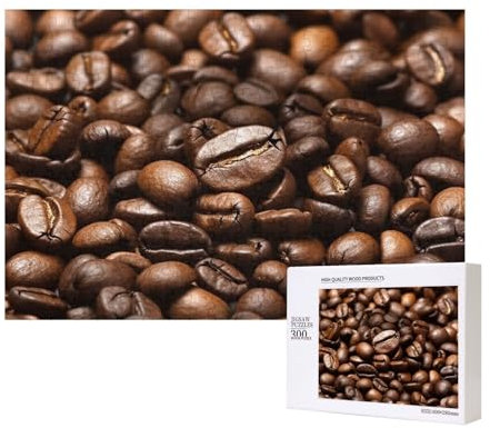Puzzles 500 Pieces Funny Roasted Coffee Beans Jigsaw Puzzles Wooden Photo Puzzle for Adults Personalized Picture Puzzle Classic Jigsaw Puzzle for Family Wedding Birthday Gifts 15.7 x 11 Inch