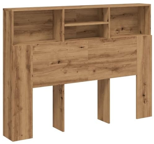 vidaXL Armoire de tête de lit chêne Artisanal 140x19x103,5 cm, tête de lit, Armoire de Chambre à Coucher, tête de lit Murale, Armoire de lit