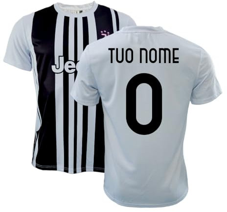 ZeroPlayer Maglia Replica Ufficiale Bianco-Neri 2025/2026 – Adulto/Bambino – Prodotto Autorizzato – Personalizzabile con Nome e Numero - Modello Home - Taglia 10Y
