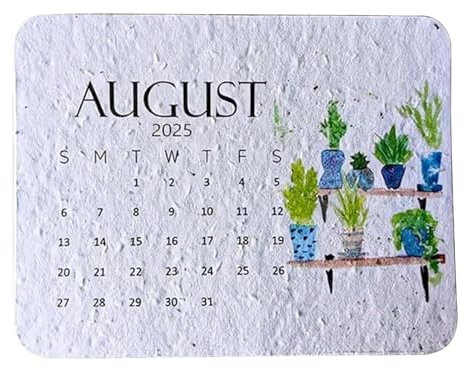 SVCEQZE 2 Stück Pflanzbarer Kalender 2025, Kreativer Pflanzbarer Samen Papier Kalender, Pflanzbarer 12 Monats Familienkalender, Schreibtischkalender Aus Recyceltem Samenpapier, 15cm