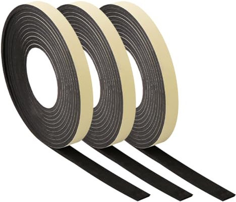 3 Rolls 5m x 10mm x 2mm Car Speaker Insulation Tape Sided Gasket Foam Tape Door Weather Stripping Window Soundproofing Tape Noise Reduction Tape for Car Parts