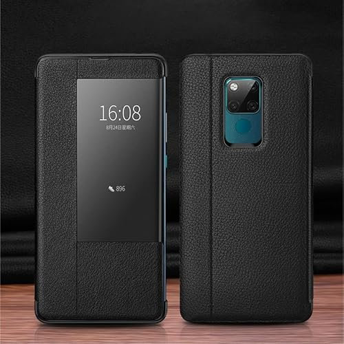 Custodia ribaltabile per smartphone Compatibile con Huawei Mate 20 X Custodia View Clear Smart Window, Luxury Flip Slim Mirror Custodia rigida in pelle for PC antiurto Custodia protettiva for Huawei M