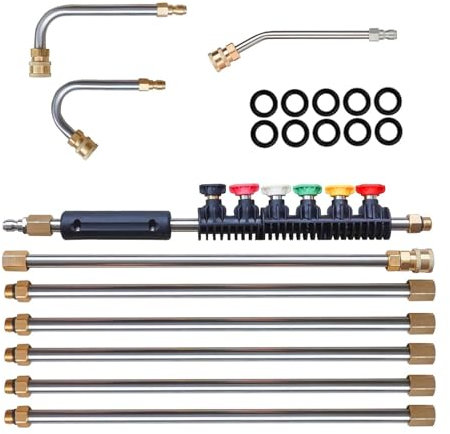 Teleskop Hochdruckreiniger - Dachrinnenreinigung mit großer Reichweite, Hochdruckreinigung mit Düsen | professionelle Verlängerung für die