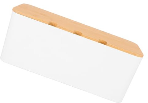 OSOLADY Line Storage Box Cable Management Box for Desk Home Office Use Made of Material Keeps Cables Tidy Computer and Router Setup White