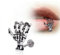 Halloween Punk Totenkopf Teufel Hand Lippenpiercing Schmuck Skelett Palm Stud Piercing-2 Stück