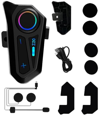 Cuffie per casco da moto – Wireless semi-/ Full Face – Auricolari con IPX6 impermeabile e audio HD | 24H Playtime, Ricarica rapida di tipo C | Organizzato per la guida all'aperto