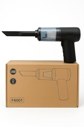 PANGEA GLOBAL SELECTION Mini Aspirador sin Cable. Aspiradora de Mano. Potente 6000 PA, hogar, Coche, pelos de Mascotas, teclados. Carga USB 30 Minutos de autonomía. Accesorios Coche. Aspiradoras.