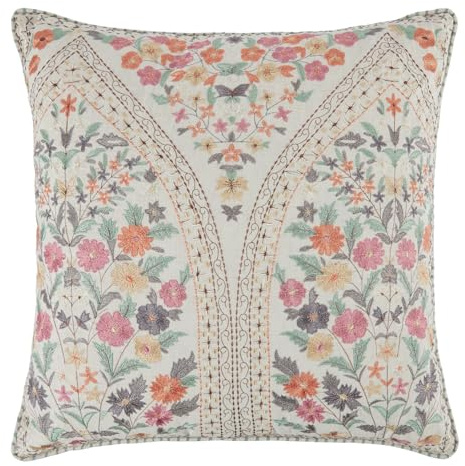 BUTLERS Dekokissen 50x50cm aus Baumwolle -Bohemian- Nostalgisches Polsterkissen für das Bett | Zierkissen für rustikale Einrichtungen