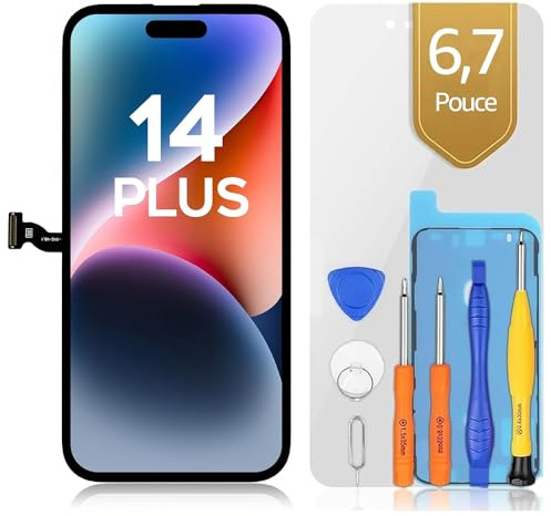 bokman Display für iPhone 14 Plus (6,7 Zoll) | LCD-Anzeige und Ersatz des Touchscreens (True Tone programmierbar, Face ID)