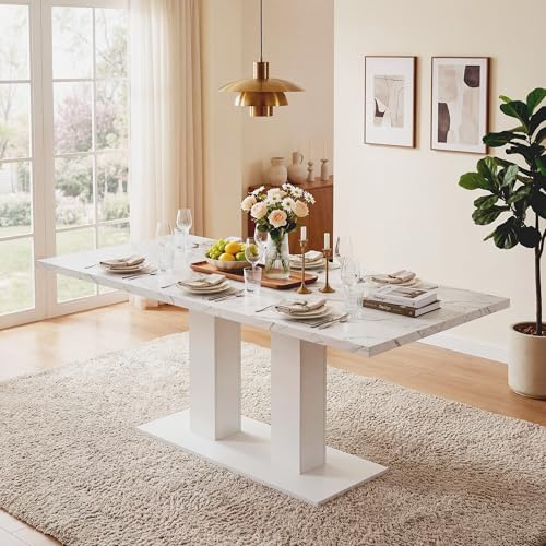 ECLIVON Esstisch Küchentisch für 6-8 Personen, Esstisch Ausziehbar, Holz